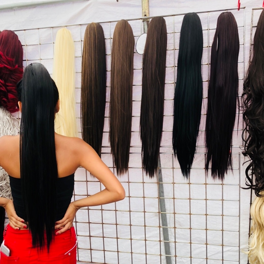 Dark Brown Pin Straight Ponytail Clip on Extension